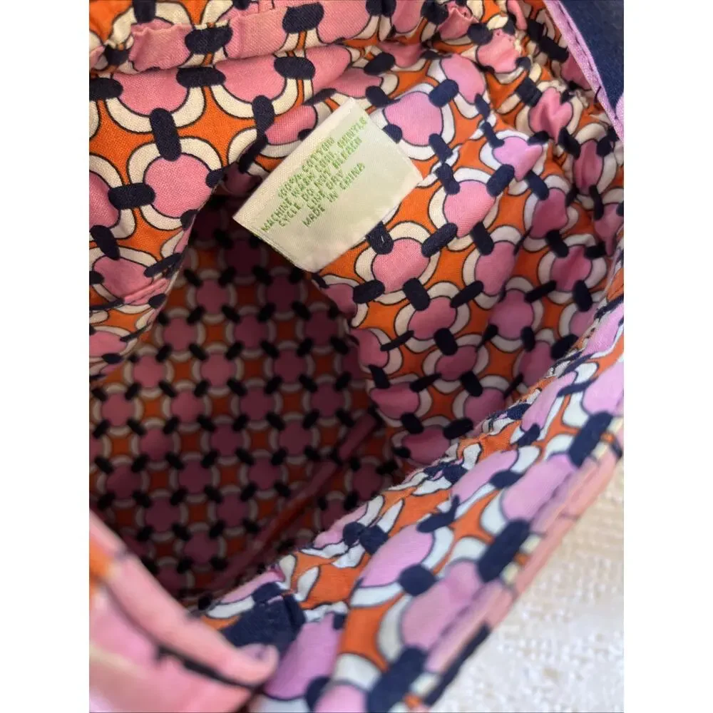 Vera Bradley Quilted Pink Floral Cinch Drawstring Handbag Bucket Bag Shoulder